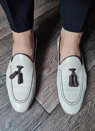 Шкіряні туфлі лофери пензлики вінтажні / турція 🍁 39р