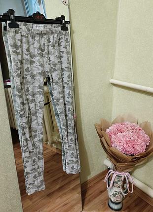 Детские лосины с принтом камуфляж размер 140