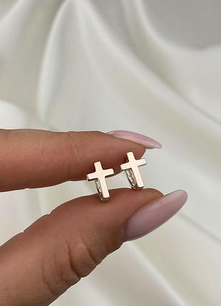 Оплата 100%🇺🇦 серьги серебро 925пробы золото 375пробы пластины, крестики крестики 1316.50