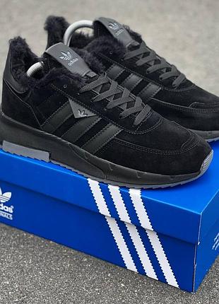 Чоловічі кросівки adidas winter чорні, зимові, арт ads 003