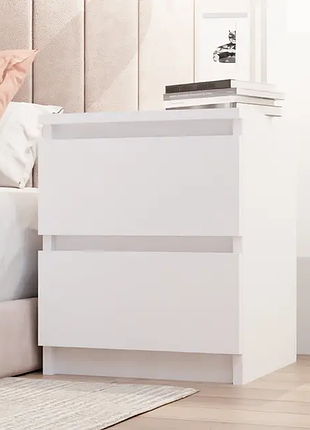 Тумбочка приліжкова/ банкетка в спальню stl-md 78 (г30/ш32/в41, біла)