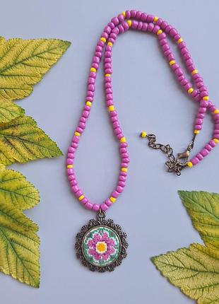 Ожерелье с вышивкой/вышитое ожерелье/кулон