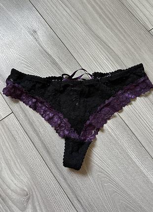 Трусики бразиліана ажурні з мереживом