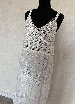 Білий ажурний літній сарафан м -розмір