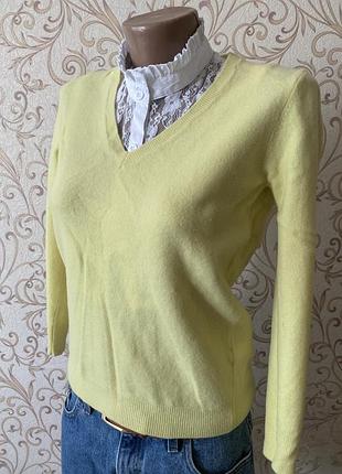 Джемпер светр вовняний лимонний benetton