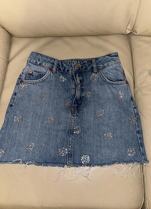 Спідниця джинсова міні стрази