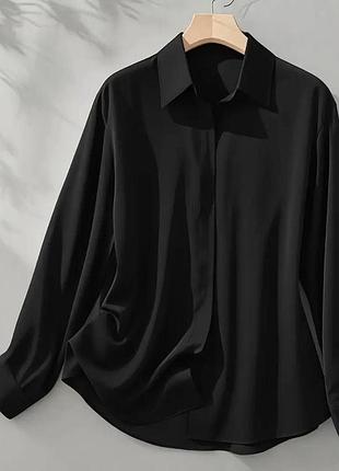 Жіноча повсякденна класична ділова базова сорочка на гудзиках тканина шовк армані
