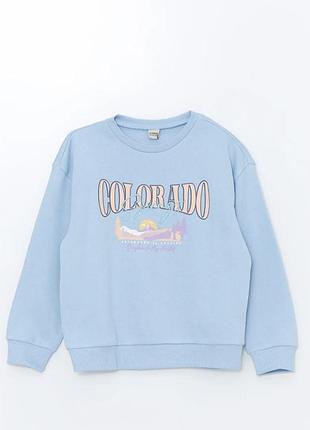 Свитшот утепленный голубой 110/116, 5-6 р