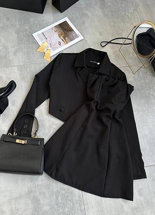 Комплект двійка міні сукня і вкорочений піджак