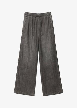 Широкі штани денім від stradivarius