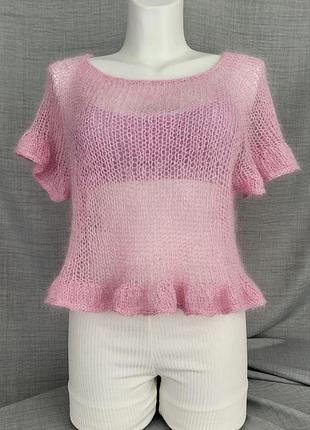 Женская паутинка из кид-мохера с люрексом и микропаеткой