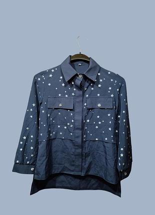 Стрейчева блузка сорочка з зірочками преміум якість