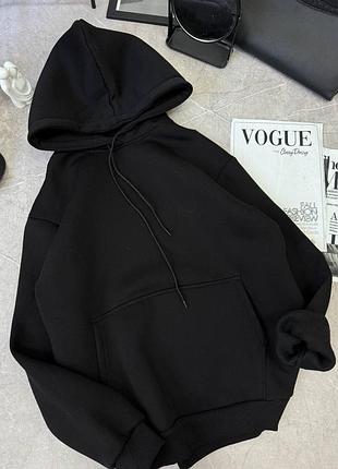 Жіноче чорне тепле базове спортивне худі