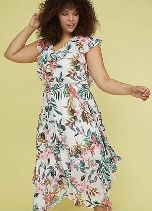 Плаття сукня літнє довге великий розмір квітковий принт
