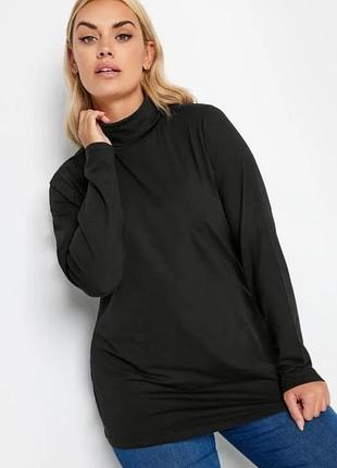 Чорний топ водолазка yours з довгими рукавами та високим коміром