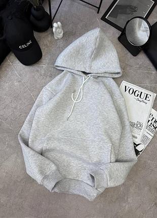 Жіноче сіре меланж базове тепле худі спортивне