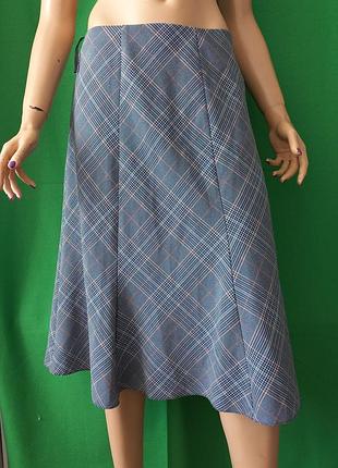 Юбка на резинке из 6 клиньев в ромбовидную клетку honor millburn. винтаж