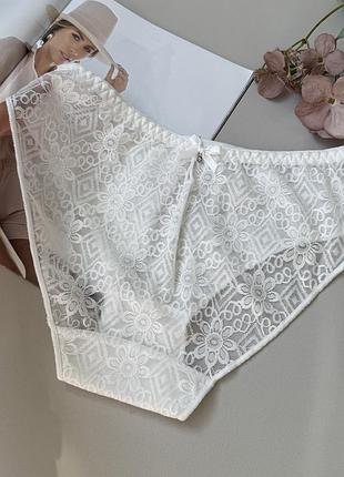 Напівпрозорі трусики сліпи із  сіточки з квітковим візерунком❤️