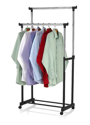 Телескопическая вешалка-стойка для одежды double-pole big