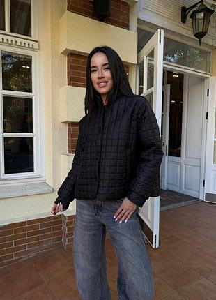 Женская осенняя стеганая куртка оверсайз наполнитель микропух