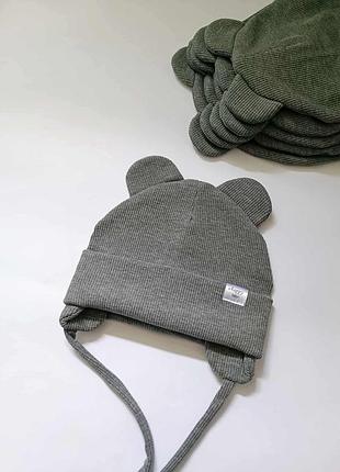 Шапочка осіння дитяча , сіра  40-41, 42-43, 44-45, 46-47