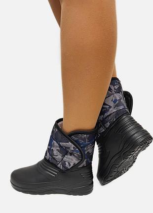 Детские дутики сноубутсы пенка резиновые сапоги липучка 28/29 30 31 32 33 34 35 36/37