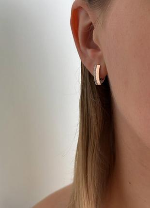 Оплата 100%🇺🇦 серьги серебро 925° золото 375° пластины, вставка куб.цирконии 1584.50