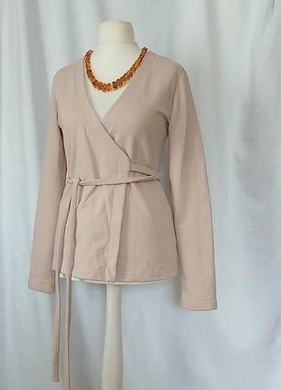 Кофта на запах бежева кардиган бавовна/еластан котон harvest кардіган