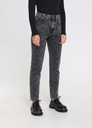 Джинси мом колір сірий графіт розмір 34