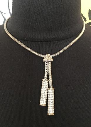 Масивне кольє з кристалами вінтаж
