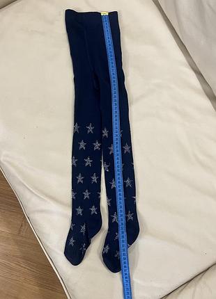 Колготи, колготки сині в сріблясту зірочку 4-5 років довжина на фото