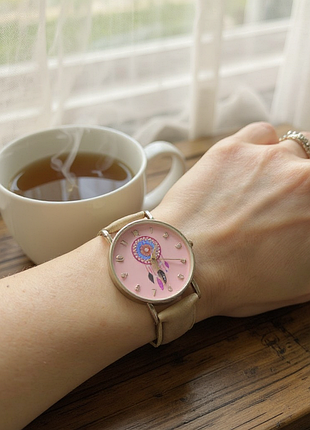 Часы наручные женские розовые бежевые