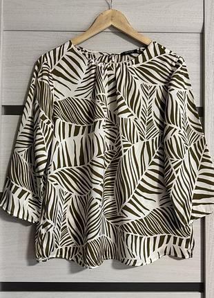 Женская блузка orsay, рукав 3/4, принт листьев