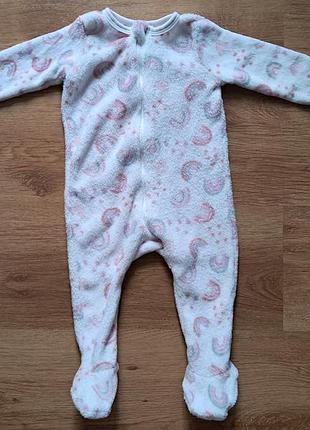 Плюшевая пижама человечек на молнии pep&co 6 9 мес 68 74 см