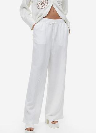 Фірмові лляні штани палаццо zara