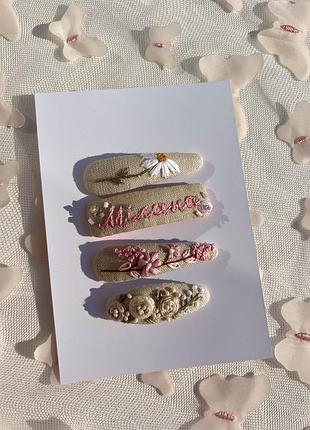 Вышитые заколочки идея подарок