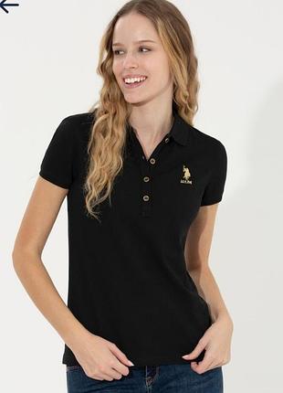 Футболка жіноча u.s. polo assn, розмір l, чорного кольору