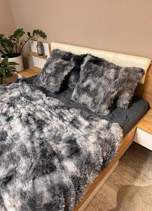 Тепла велюрова   постільна білизна з 4  наволочками євро