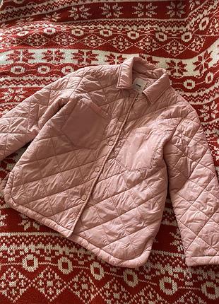 Рожева стьобана куртка курточка на дівчинку 122-134рр