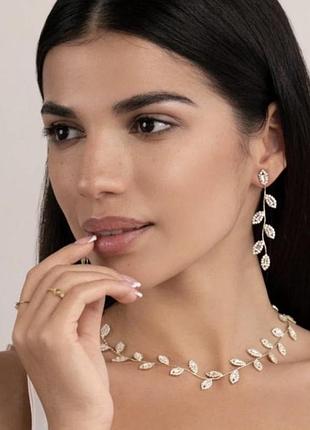 Элегантное колье из хрустальной лозы с покрытием 14k золотом 🌿💎