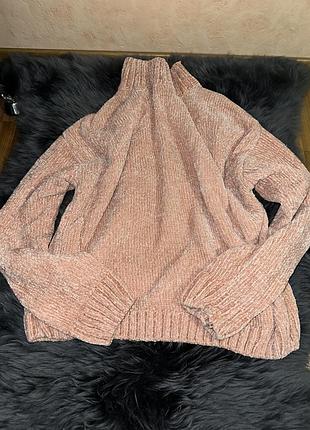 Велюровий рожевий светр