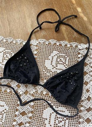 Верх від купальника calzedonia чорний з камінням