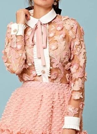 Роскошная блуза сетка с вышивкой