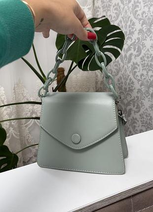 Сумочка жіноча мʼятного кольору