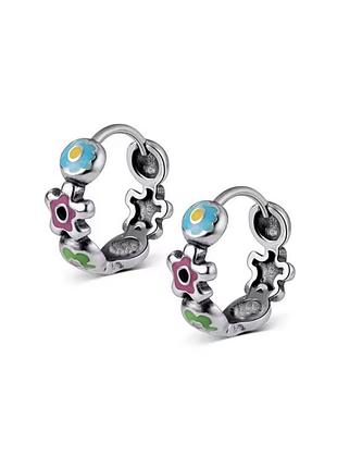 Оригінальні срібні сережки кільця