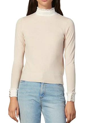 Джемпер ,гольф sandro с рюшами,кремовый