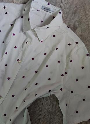 Винтажная коттоновая рубашка в горошек.