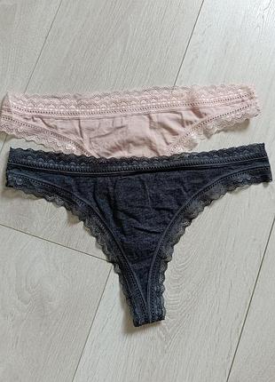 Трусики базовые стринги ажурные бикини кружевные танга кружные m&amp;s l 12 40 48