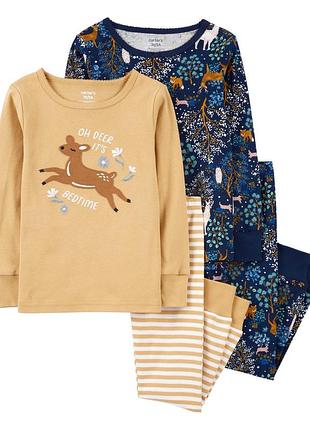 Бавовняна піжама піжамка комплект набір 2 шт carter’s картерс для дівчинки