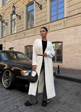 Кардиган довгий, пухнастий, прямого крою